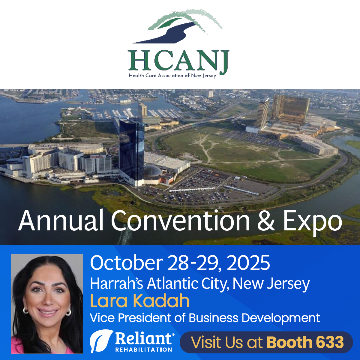 Reliant Rehabilitation is excited to be part of the HCANJ Annual Convention & Expo on October 28–29, 2025 at Harrah’s Atlantic City.